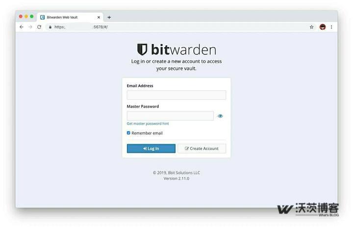 利用开源项目bitwarden部署自己的密码管理服务器