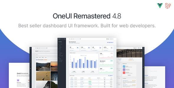 OneUI 4.8 - Bootstrap 4 后台管理HTML模板、VueJS、Laravel模板